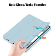 For Lenovo Tab P12 12.7 /P12 Pro 2nd Gen 3-folding TPU Smart Leather Tablet Case(Sky Blue)