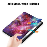 For Lenovo Tab P12 12.7 /P12 Pro 2nd Gen 3-folding Painted TPU Smart Leather Tablet Case(Milky Way)