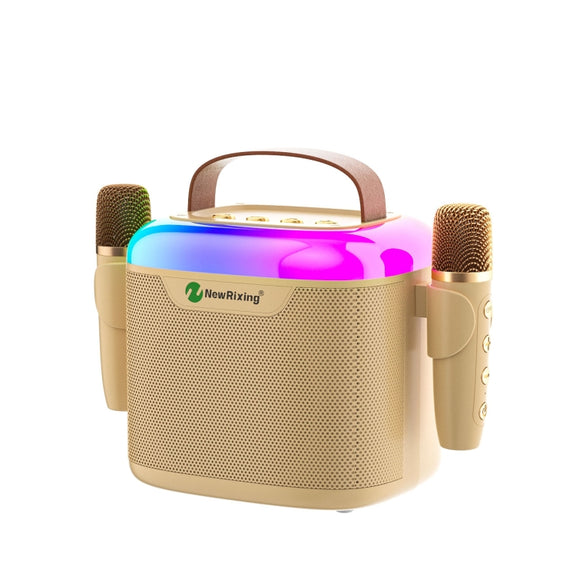 New RiXing NR8805 TWS Portable Smart Bluetooth Speaker with RGB Lighting(Beige)