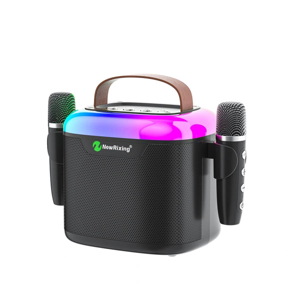 New RiXing NR8805 TWS Portable Smart Bluetooth Speaker with RGB Lighting(Black)