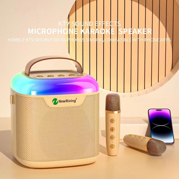 New RiXing NR8805 TWS Portable Smart Bluetooth Speaker with RGB Lighting(Black)