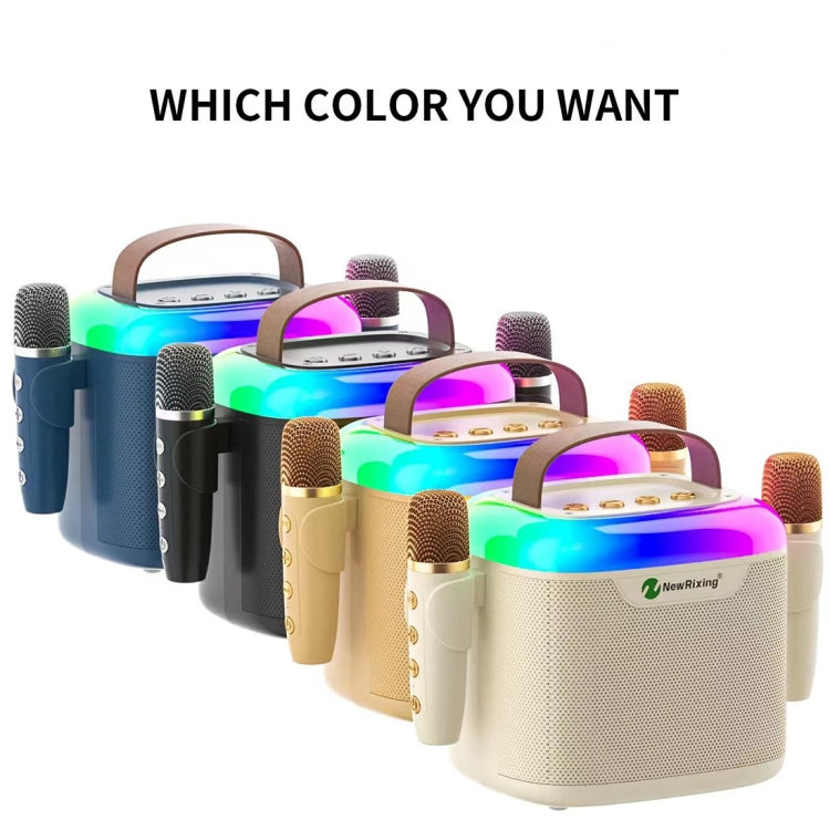 New RiXing NR8805 TWS Portable Smart Bluetooth Speaker with RGB Lighting(Beige)