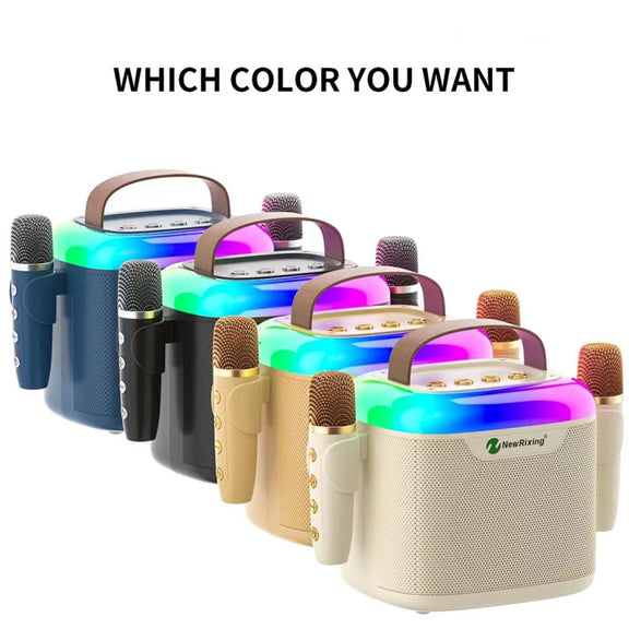 New RiXing NR8805 TWS Portable Smart Bluetooth Speaker with RGB Lighting(Black)