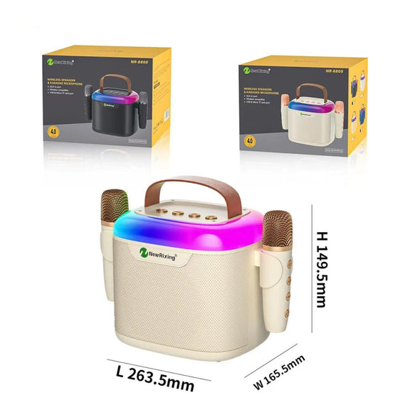 New RiXing NR8805 TWS Portable Smart Bluetooth Speaker with RGB Lighting(Black)