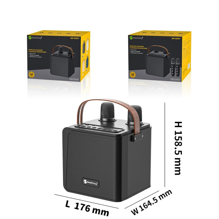 New RiXing NR8807 TWS Portable Handheld Noise Reduction Smart Wireless Bluetooth Speaker(Black)