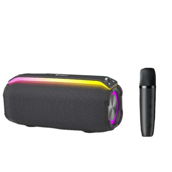 New RiXing NR8809 20W Outdoor Portable TWS Smart Wireless Bluetooth Speaker, Style:Single Mic(Grey)