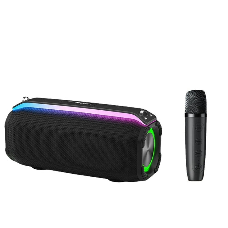 New RiXing NR8809 20W Outdoor Portable TWS Smart Wireless Bluetooth Speaker, Style:Single Mic(Black)