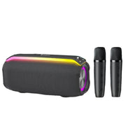 New RiXing NR8809 20W Outdoor Portable TWS Smart Wireless Bluetooth Speaker, Style:Dual Mic(Grey)