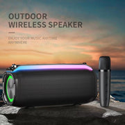 New RiXing NR8809 20W Outdoor Portable TWS Smart Wireless Bluetooth Speaker, Style:Single Mic(Black)