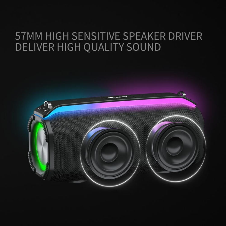 New RiXing NR8809 20W Outdoor Portable TWS Smart Wireless Bluetooth Speaker, Style:Single Mic(Blue)