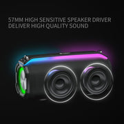 New RiXing NR8809 20W Outdoor Portable TWS Smart Wireless Bluetooth Speaker, Style:Dual Mic(Blue)