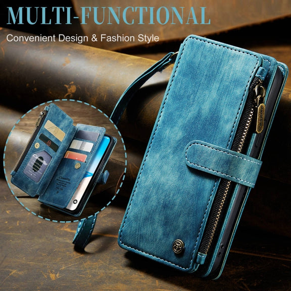 For iPhone 15 CaseMe C30 Multifunctional Leather Phone Case(Blue)