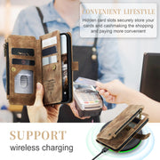 For iPhone 15 CaseMe C30 Multifunctional Leather Phone Case(Brown)