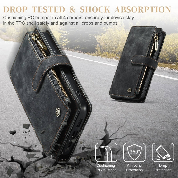 For iPhone 15 CaseMe C30 Multifunctional Leather Phone Case(Black)