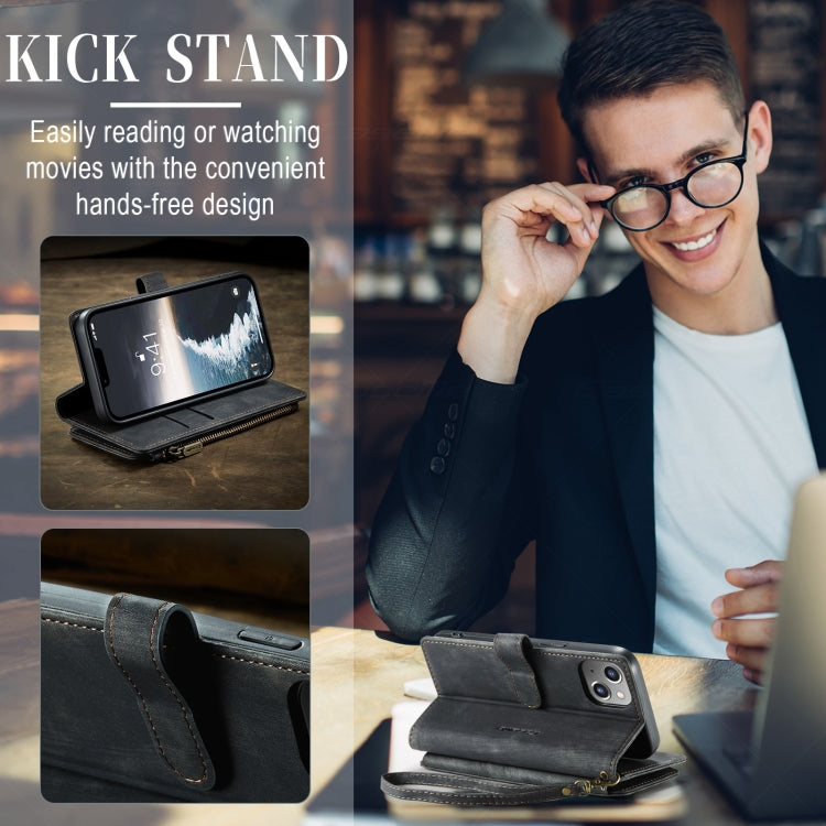 For iPhone 15 CaseMe C30 Multifunctional Leather Phone Case(Black)