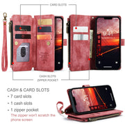 For iPhone 15 Plus CaseMe C30 Multifunctional Leather Phone Case(Red)