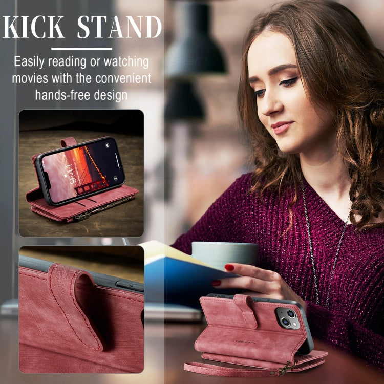 For iPhone 15 Plus CaseMe C30 Multifunctional Leather Phone Case(Red)