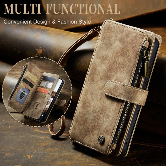 For iPhone 15 Plus CaseMe C30 Multifunctional Leather Phone Case(Brown)
