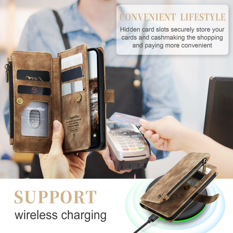 For iPhone 15 Plus CaseMe C30 Multifunctional Leather Phone Case(Brown)