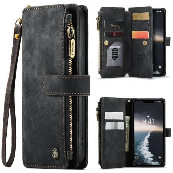 For iPhone 15 Plus CaseMe C30 Multifunctional Leather Phone Case(Black)