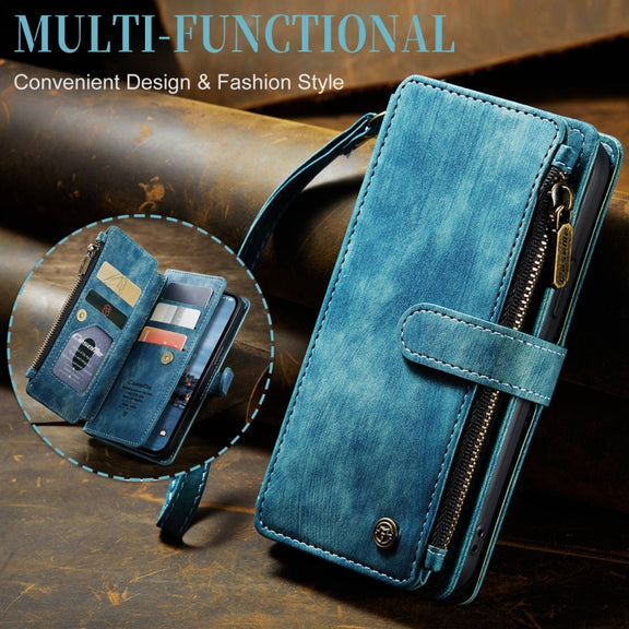 For iPhone 15 Pro CaseMe C30 Multifunctional Leather Phone Case(Blue)