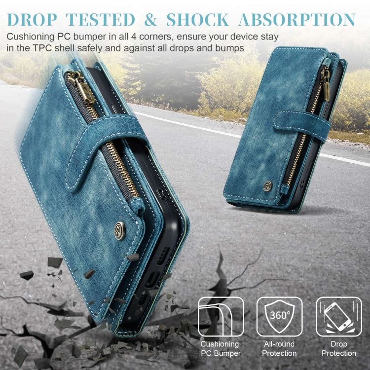 For iPhone 15 Pro CaseMe C30 Multifunctional Leather Phone Case(Blue)