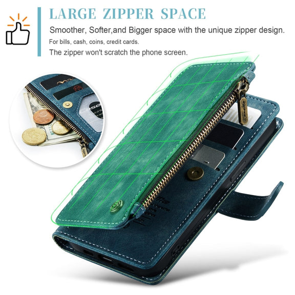 For iPhone 15 Pro CaseMe C30 Multifunctional Leather Phone Case(Blue)