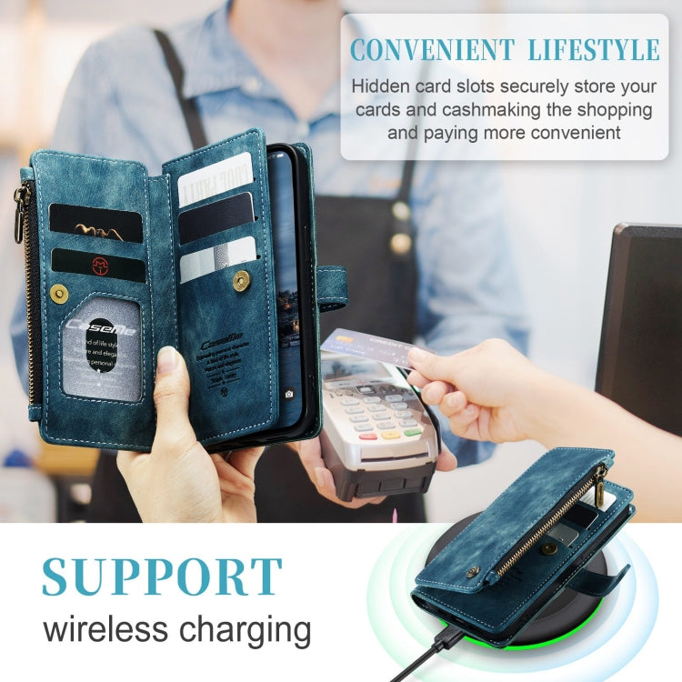 For iPhone 15 Pro CaseMe C30 Multifunctional Leather Phone Case(Blue)