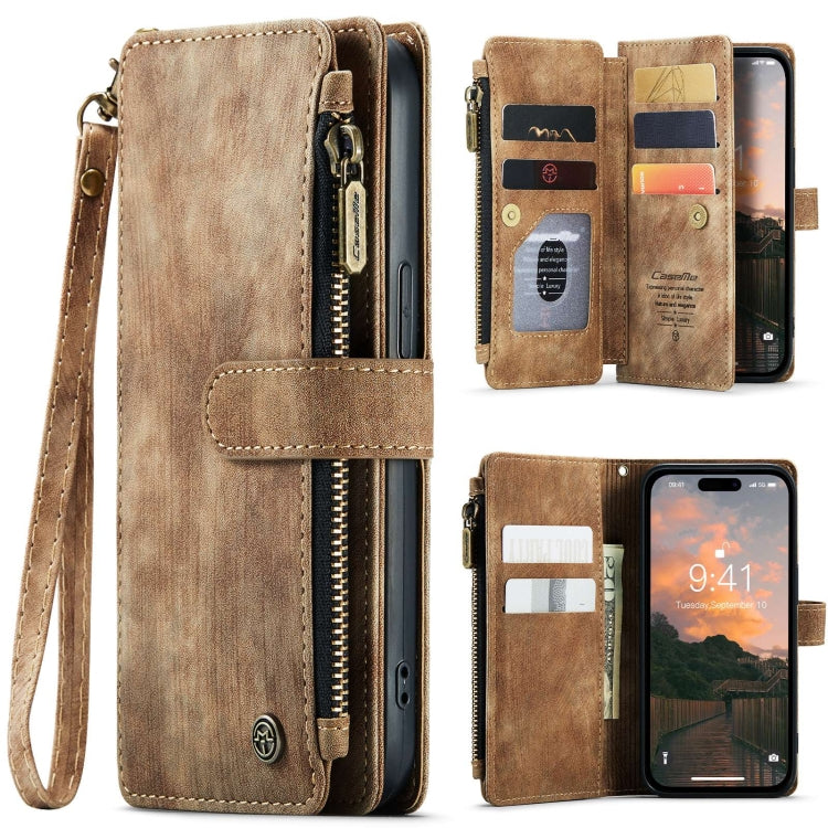 For iPhone 15 Pro CaseMe C30 Multifunctional Leather Phone Case(Brown)