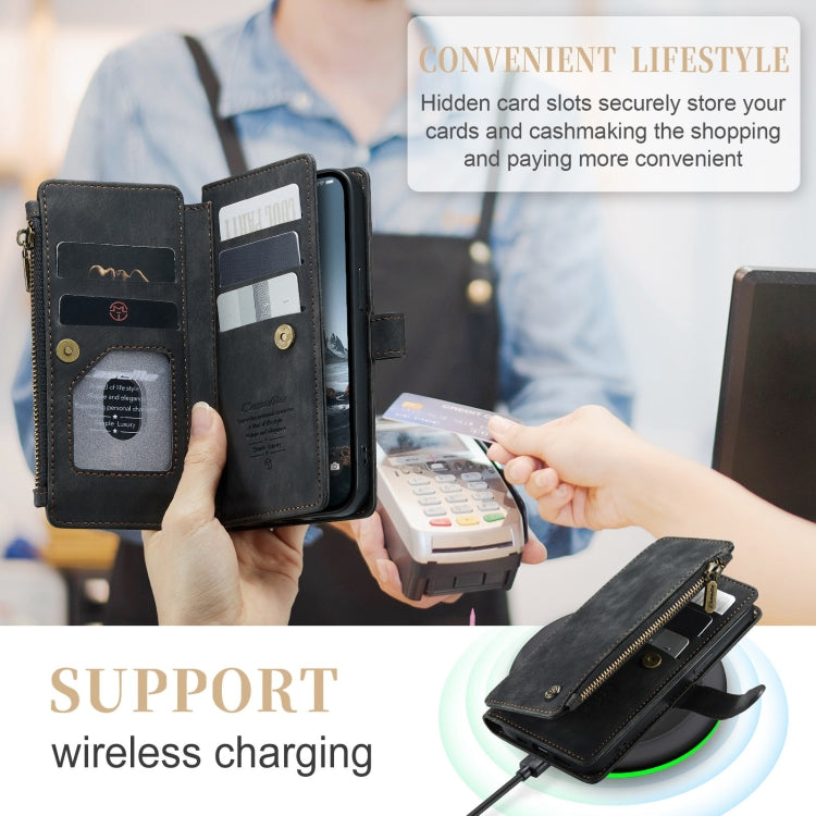 For iPhone 15 Pro CaseMe C30 Multifunctional Leather Phone Case(Black)