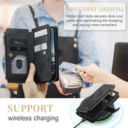 For iPhone 15 Pro CaseMe C30 Multifunctional Leather Phone Case(Black)