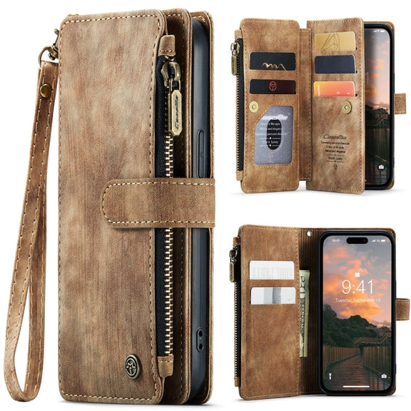 For iPhone 15 Pro Max CaseMe C30 Multifunctional Leather Phone Case(Brown)