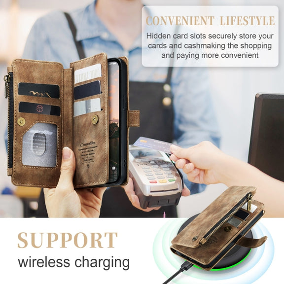 For iPhone 15 Pro Max CaseMe C30 Multifunctional Leather Phone Case(Brown)