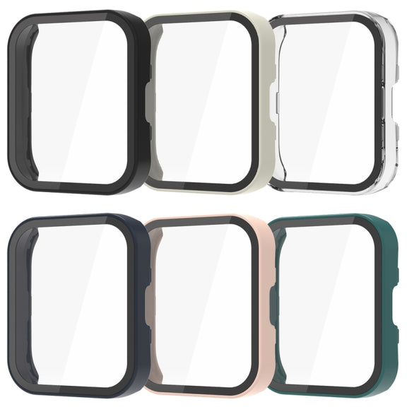 For Amazfit Bip 5 PC + Tempered Film Integrated Watch Protective Case(Pink)