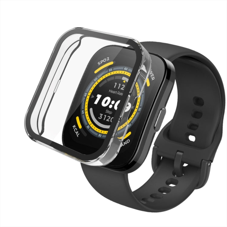 For Amazfit Bip 5 PC + Tempered Film Integrated Watch Protective Case(Pink)