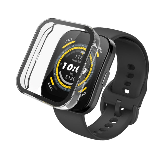 For Amazfit Bip 5 PC + Tempered Film Integrated Watch Protective Case(Pink)
