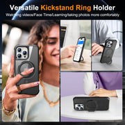 For iPhone 15 Pro Max MagSafe Magnetic Rotating Holder Phone Case(Black)