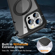 For iPhone 15 Pro Max MagSafe Magnetic Rotating Holder Phone Case(Black)