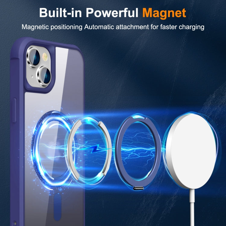 For iPhone 15 Plus MagSafe Magnetic Rotating Holder Phone Case(Klein Blue)