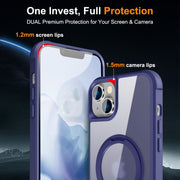 For iPhone 15 Plus MagSafe Magnetic Rotating Holder Phone Case(Klein Blue)