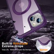 For iPhone 15 Plus MagSafe Magnetic Rotating Holder Phone Case(Purple)