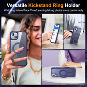 For iPhone 15 MagSafe Magnetic Rotating Holder Phone Case(Klein Blue)