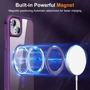 For iPhone 14 Plus MagSafe Magnetic Rotating Holder Phone Case(Purple)