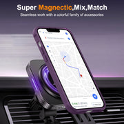 For iPhone 14 Plus MagSafe Magnetic Rotating Holder Phone Case(Purple)