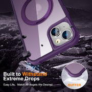 For iPhone 14 Plus MagSafe Magnetic Rotating Holder Phone Case(Purple)