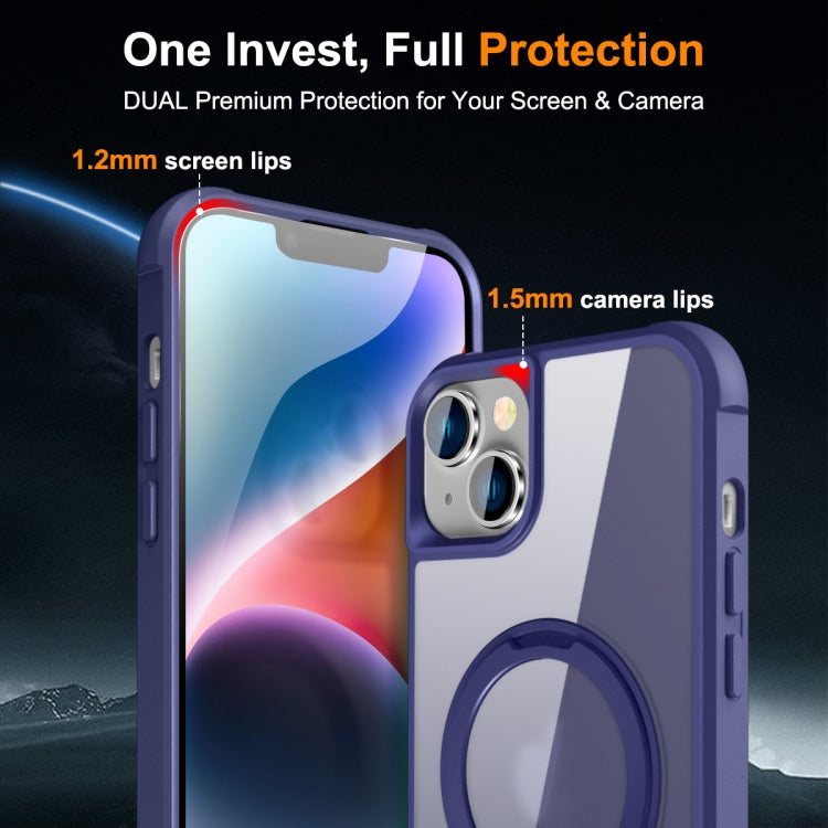For iPhone 14 / 13 MagSafe Magnetic Rotating Holder Phone Case(Klein Blue)