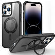 For iPhone 14 Pro MagSafe Magnetic Rotating Holder Phone Case(Black) - iPhone 14 Pro Cases by PMC TechLife | Online Shopping South Africa | PMC TechLife