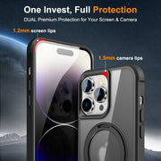 For iPhone 14 Pro MagSafe Magnetic Rotating Holder Phone Case(Black)
