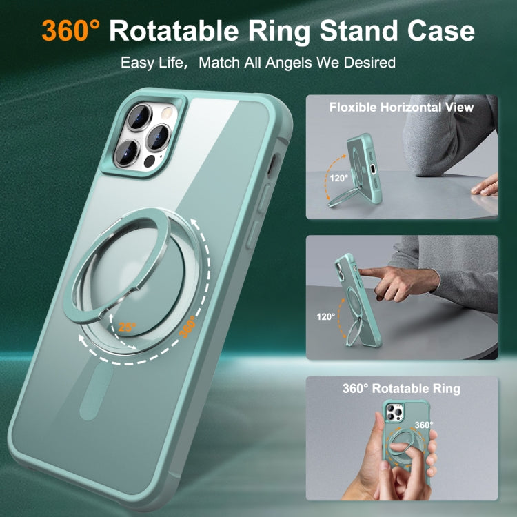For iPhone 13 Pro Max / 12 Pro Max MagSafe Magnetic Rotating Holder Phone Case(Lake Blue)