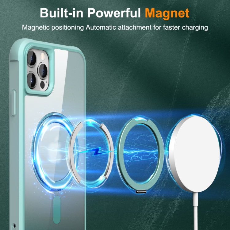 For iPhone 13 Pro Max / 12 Pro Max MagSafe Magnetic Rotating Holder Phone Case(Lake Blue)